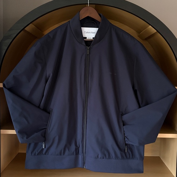 ✨$25✨Calvin Klein Matte Bomber Jacket | Navy Blue | XXL - Picture 7 of 9